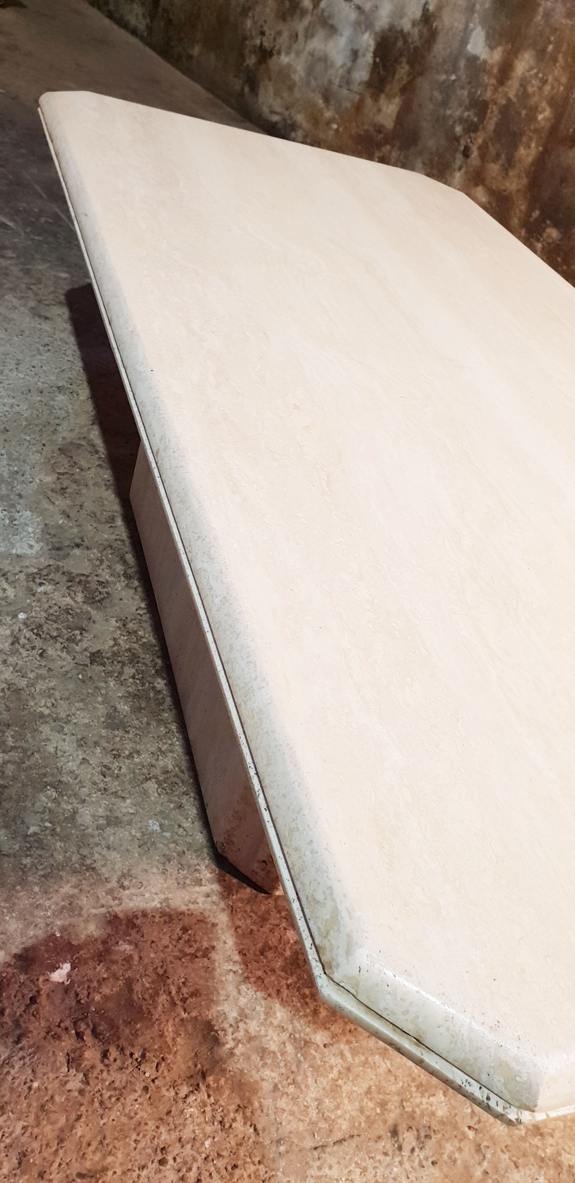 Travertine coffee table