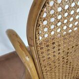 Rocking-chair enfant en bambou et cannage