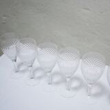 Series of 10 vintage crystal water glasses