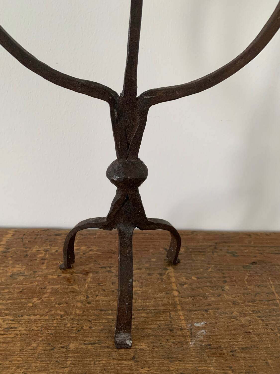 Brutalist Iron Candle Holder Circa 1970 Vintage