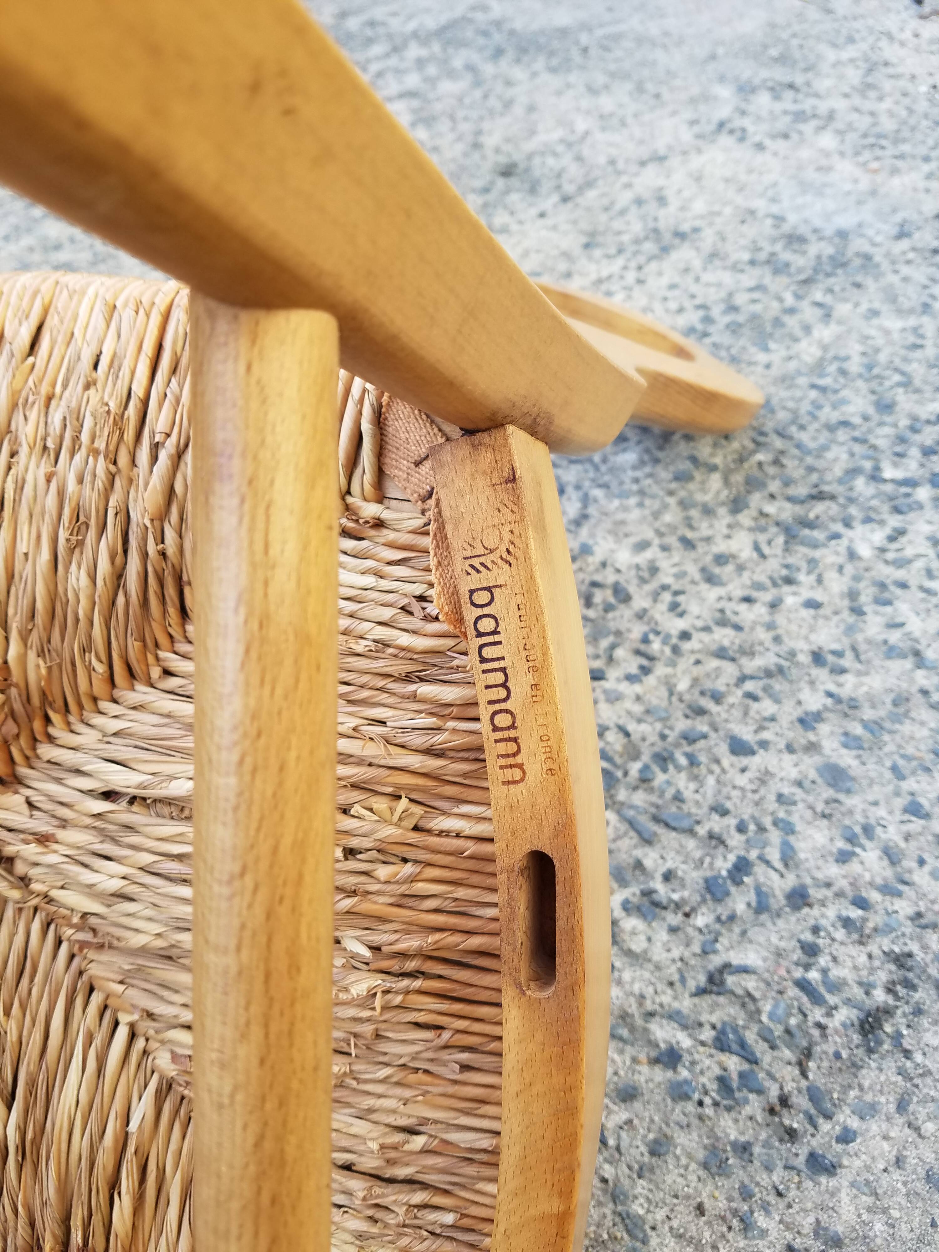 Lot de 3 chaises en paille Baumann