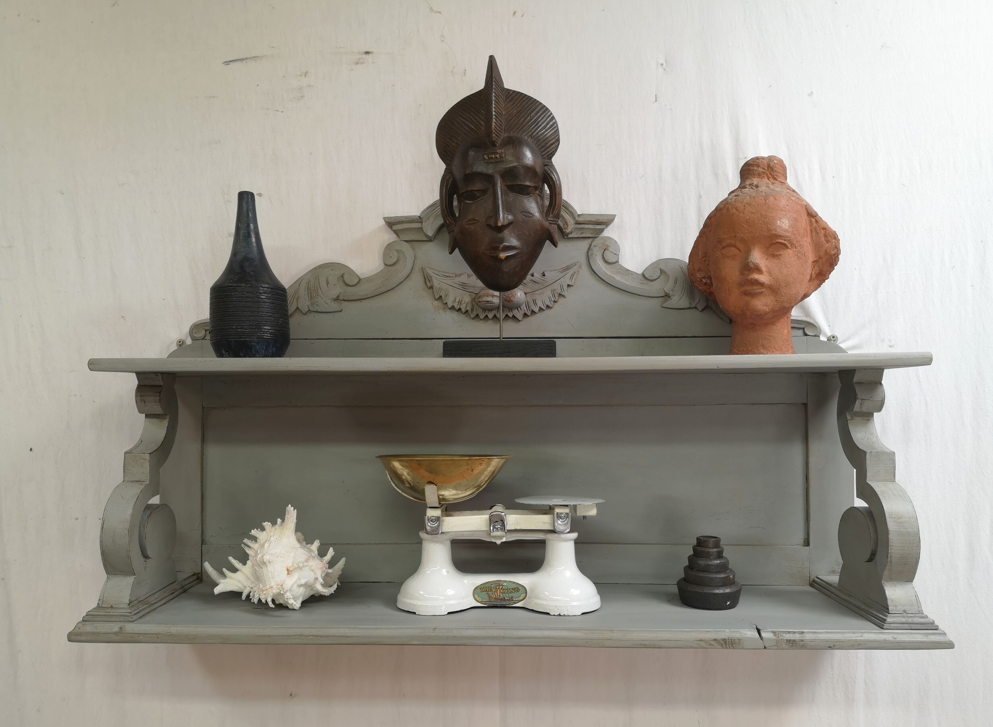 Wall shelf 19th XIX th patina shabby chic gustavian