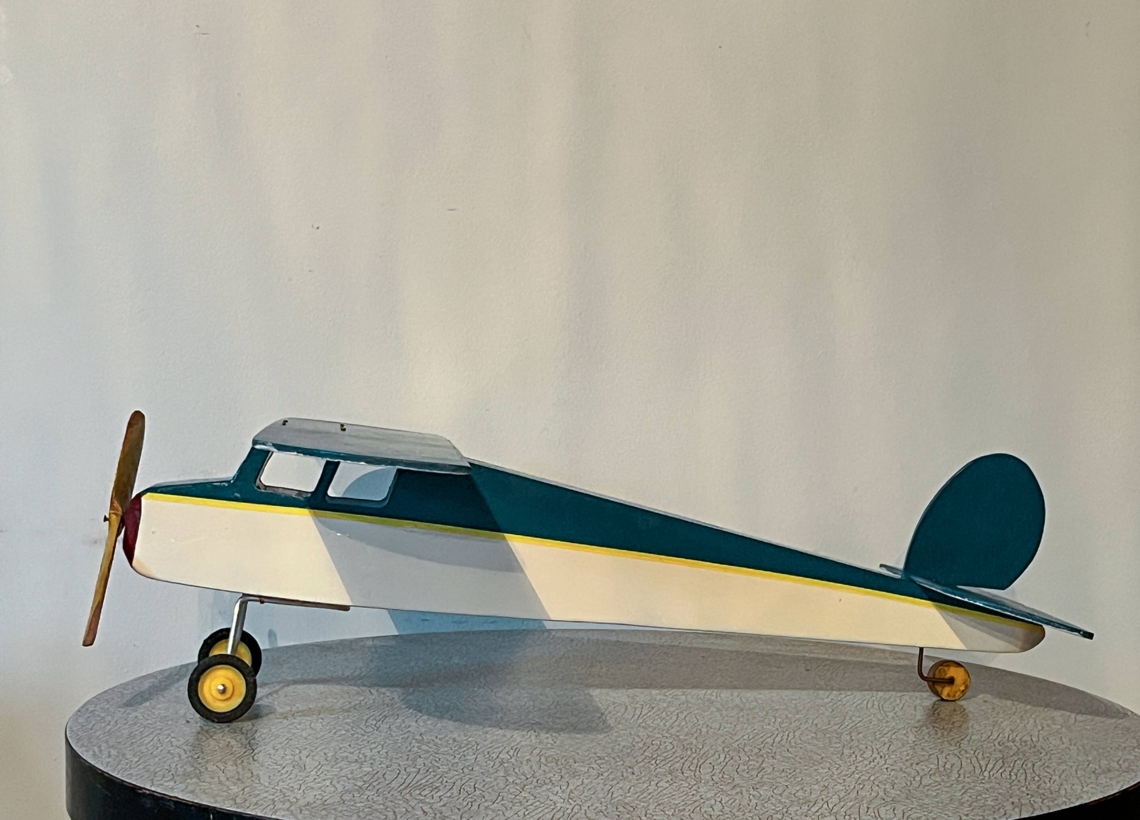 Wooden airplane, vintage toy, 70s