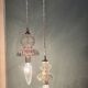 Suspension double en verre inspiration Murano