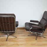A pair of leather armchairs, 1970s