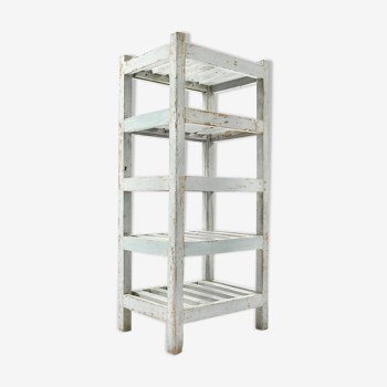 White 5 storey wooden shelf