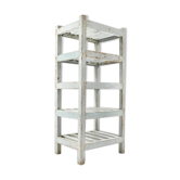 White 5 storey wooden shelf