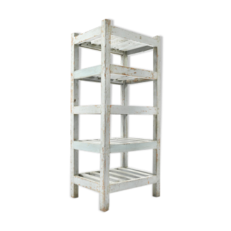 White 5 storey wooden shelf