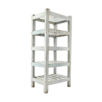 White 5 storey wooden shelf
