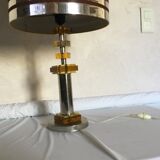 Chrome lamp and Plexiglas vintage amber design Raak
