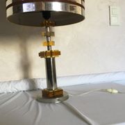 Chrome lamp and Plexiglas vintage amber design Raak