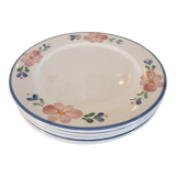 5 dessert plates Italian flowers blue / green / pink