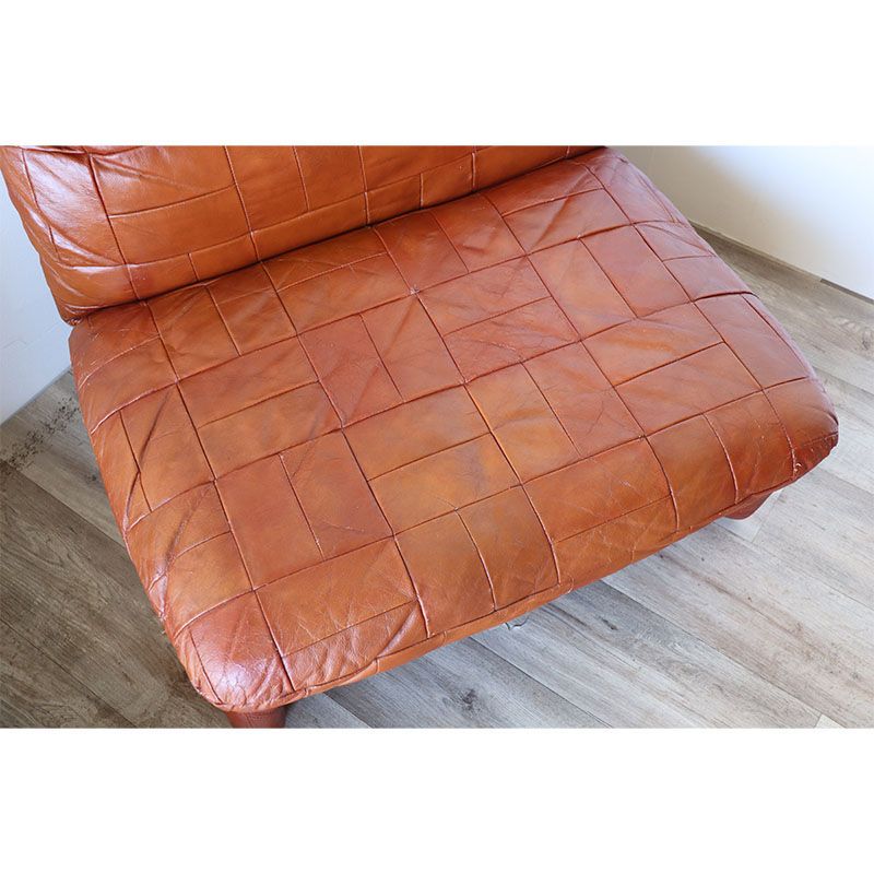 Pair of vintage 1970 patchwork leather heaters