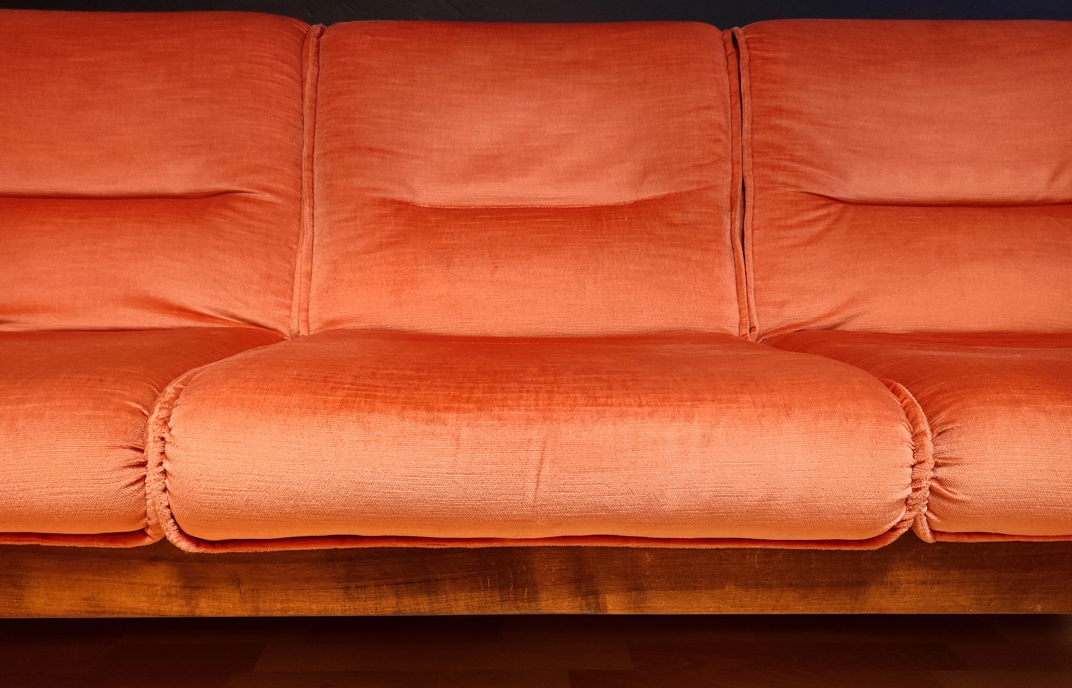 Danish velvet sofa late 1960s