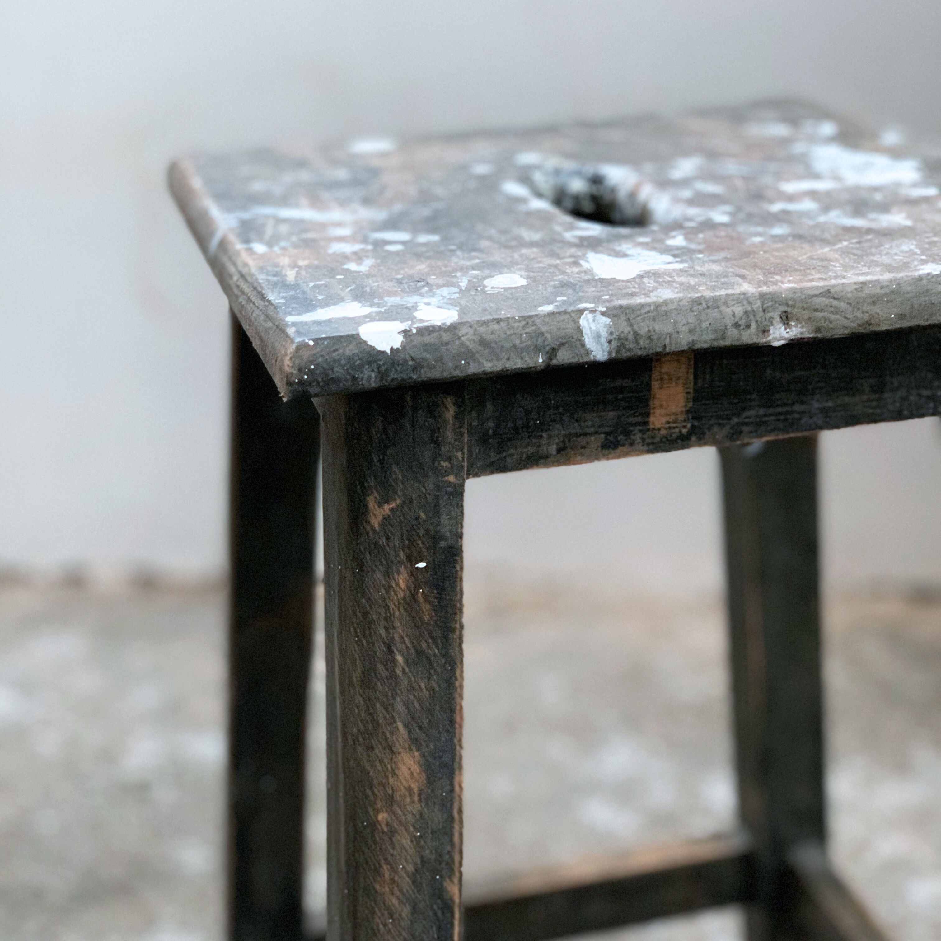 Wooden workshop stool