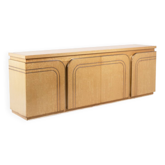 Four-door birch wood enfilade. 1970s.