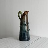 Pitcher in handcrafted enameled ceramic