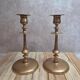 Pair of antique weighted brass candlesticks – neoclassical style