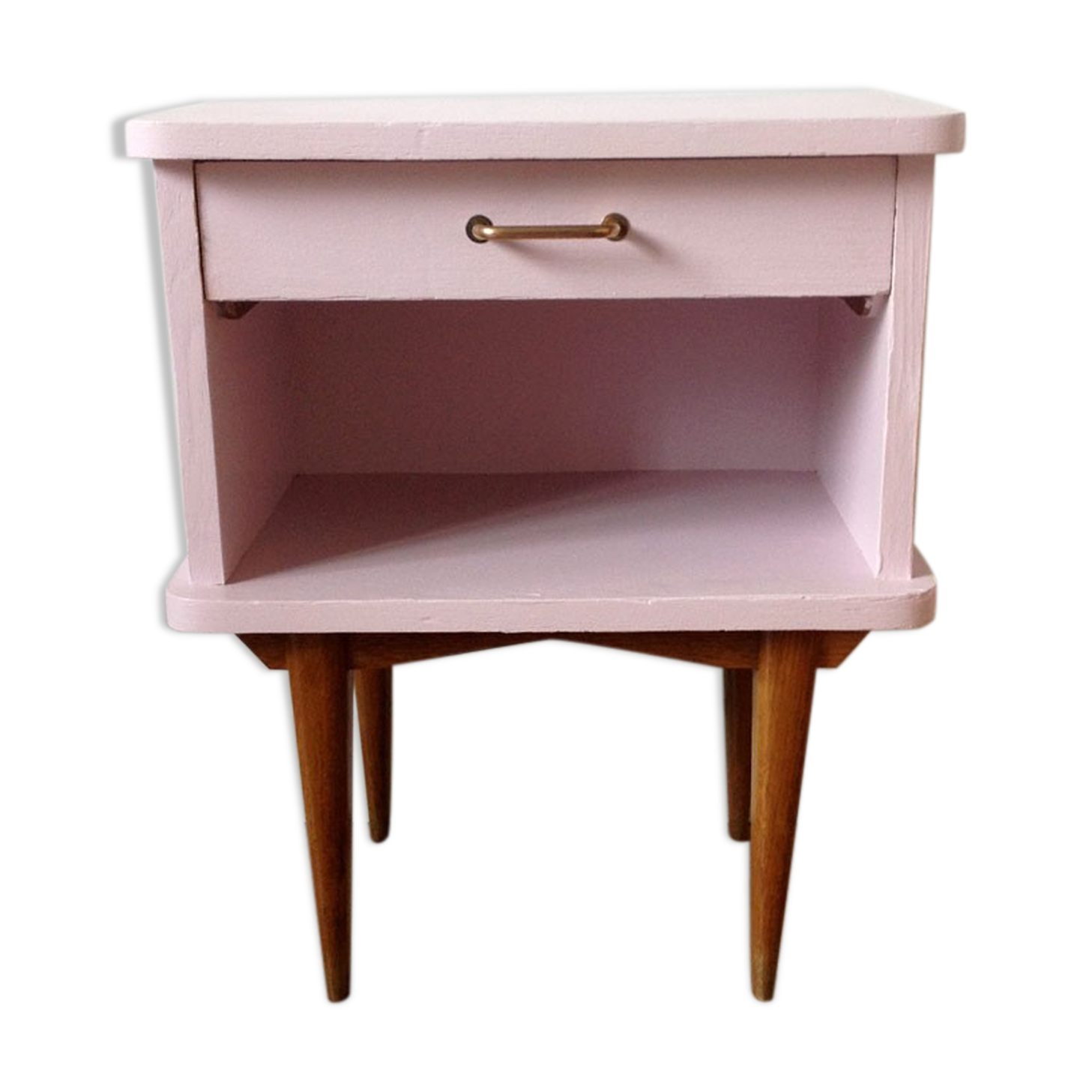 Pink vintage bedside table