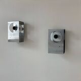 Pair of vintage wall lights, brushed metal, France, 1970