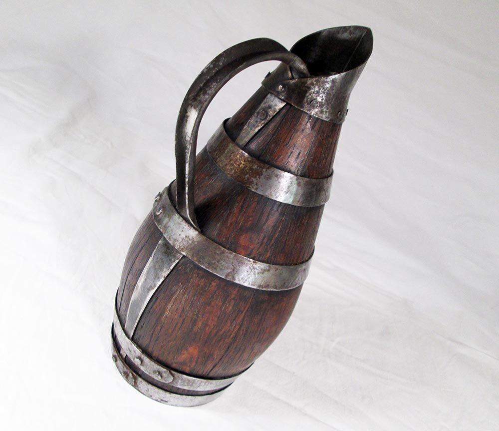 Ringed wooden pitcher