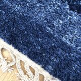 Berber carpet Beni Ouarain mottled solid blue 1.55x1.06m