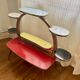 Table arbre porte-plantes vintage en formica et bois pieds compas circa 1960