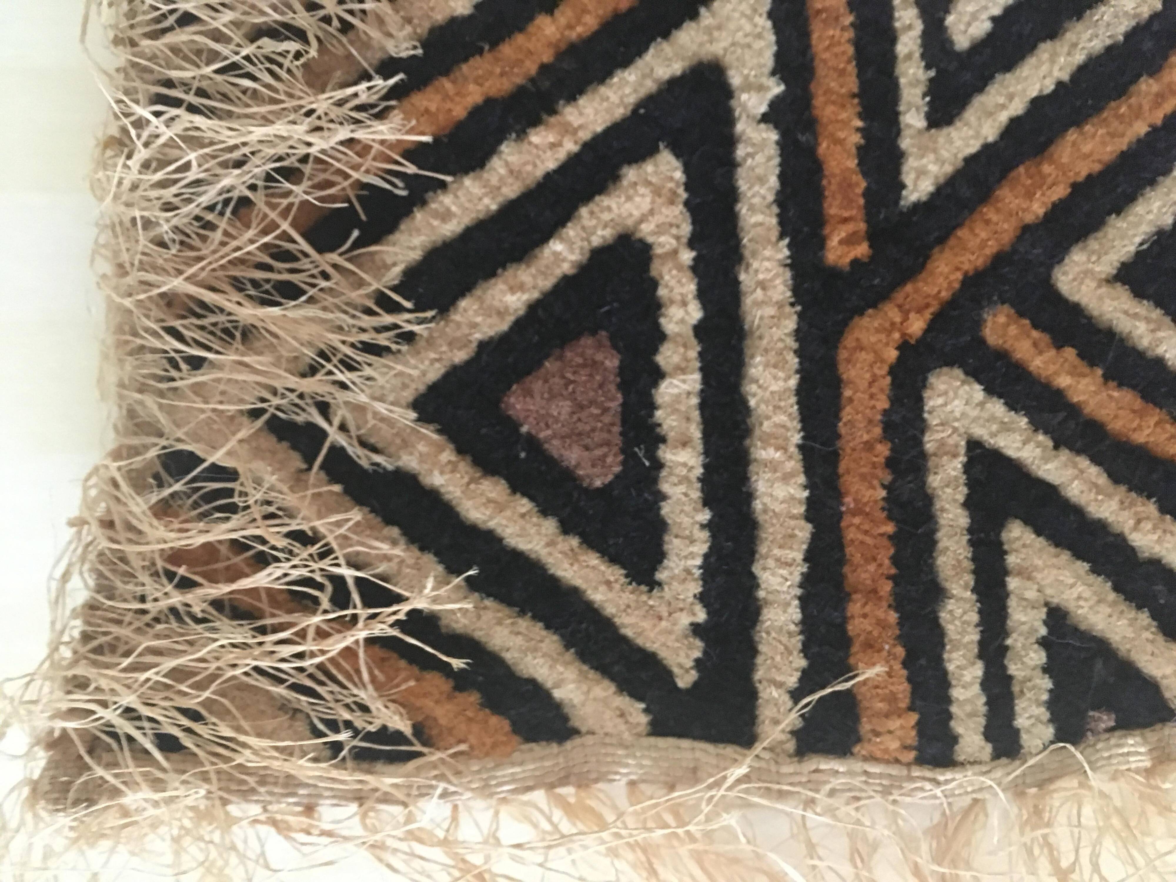 Hand Crafted Kuba Cloth Wall Hanging from D.R. Congo, 1960's