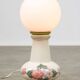 Mid-century Italian Floral Table Lamp in Ceramic and Opaline