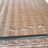 Rattan and metal coffee table