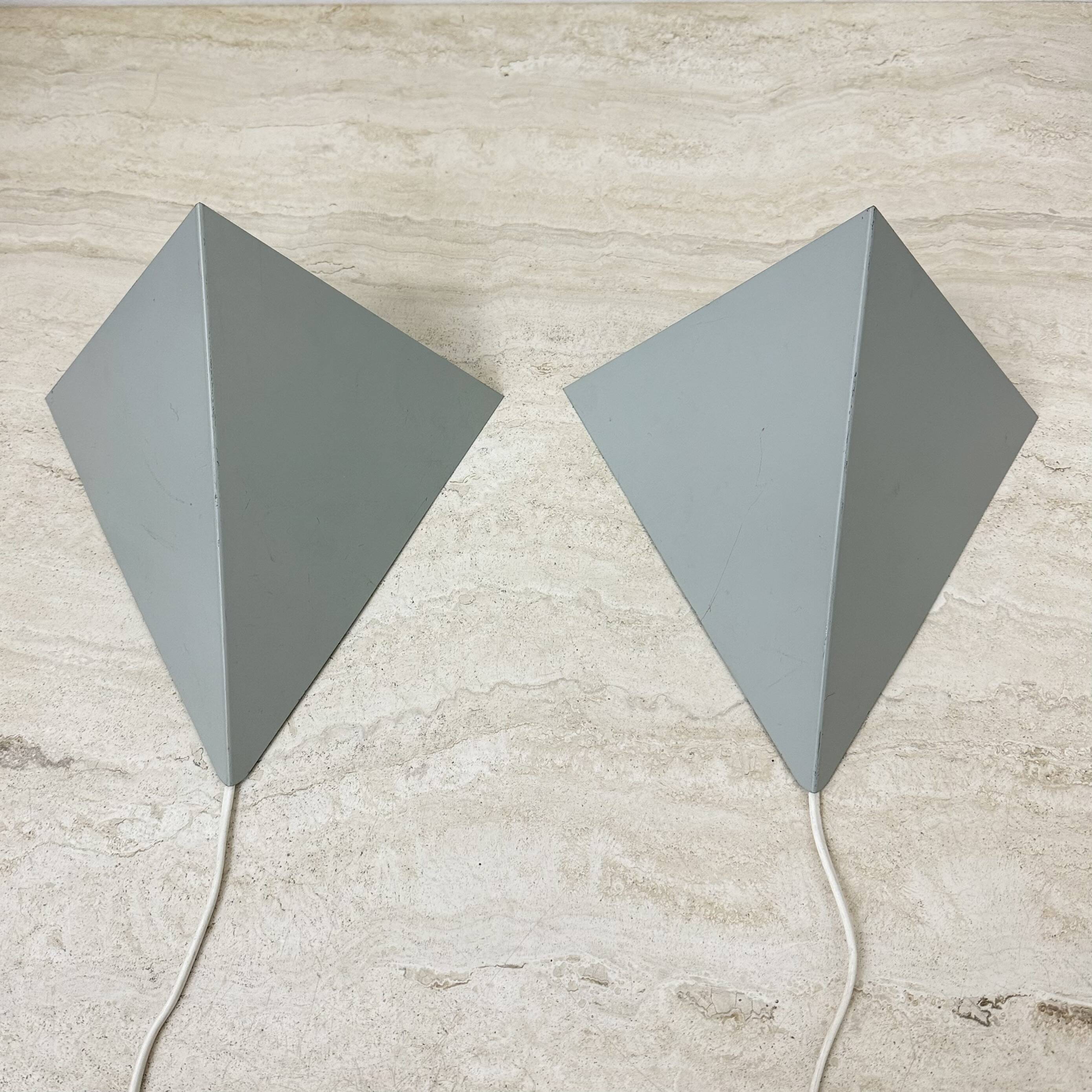 A Set Of J.Hoogervorst for Anvia Almelo Vintage Dutch metal wall lamp 1960s