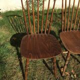 4 vintage wooden western chairs