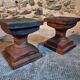 Pair of antique cast iron architectural bases (late 19th - early 20th century)