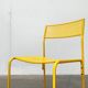 Chaise métallique perforée italienne de l'âge spatial du milieu du siècle, années 1960