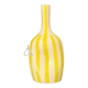 Striped yellow hollow bottle vase