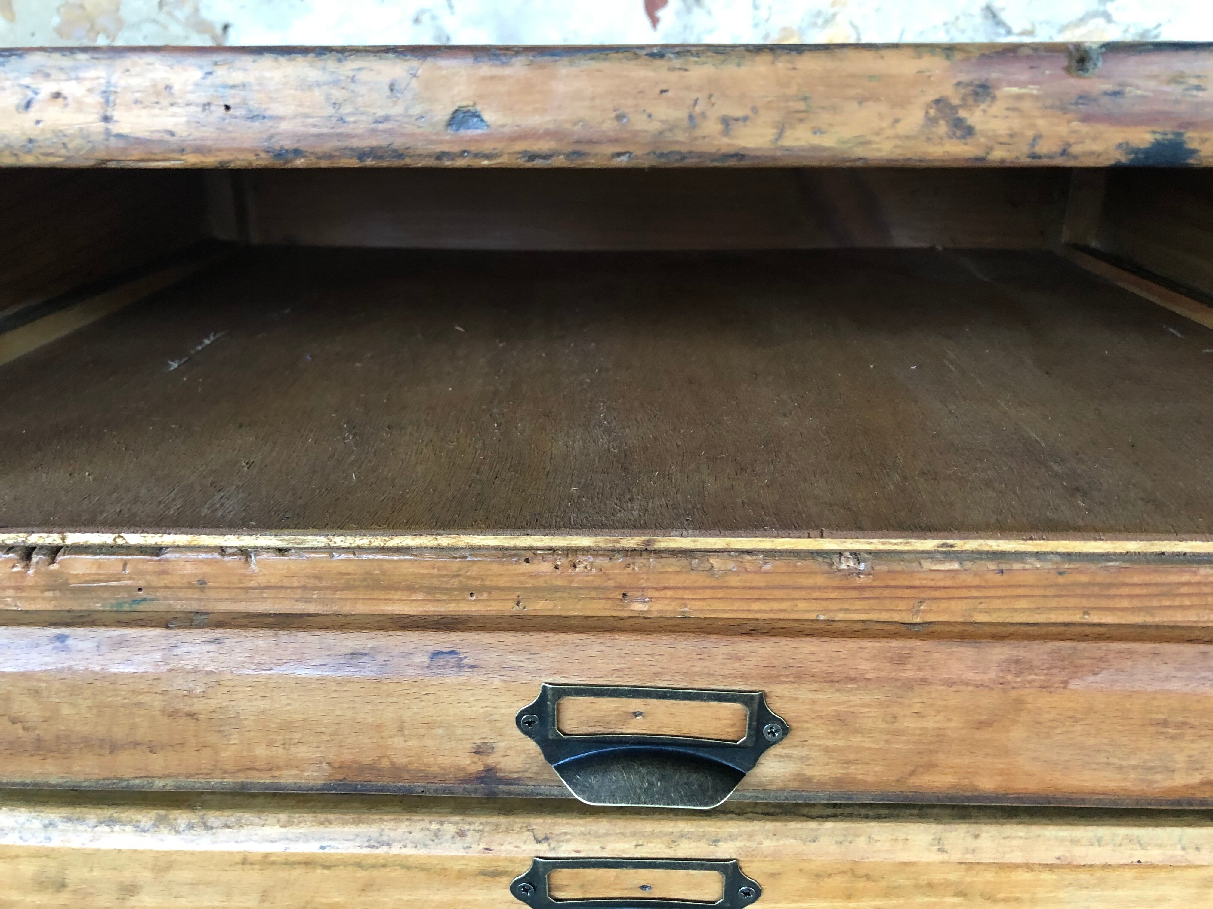 Oak craft cabinet has 13 drawers circa 40's / 50's