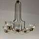 Venetian chandelier in Murano glass and brass circa 1950