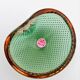 Miniature Vide-Poche Murano Sommerso Bullicante Green Pink Labelled 60s