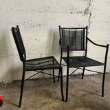 Bamboo metal chair and armchair