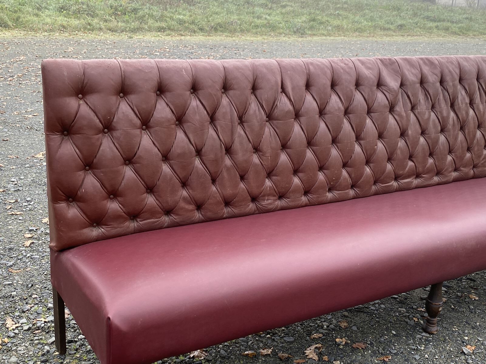 1930s bistro bench in faux leather