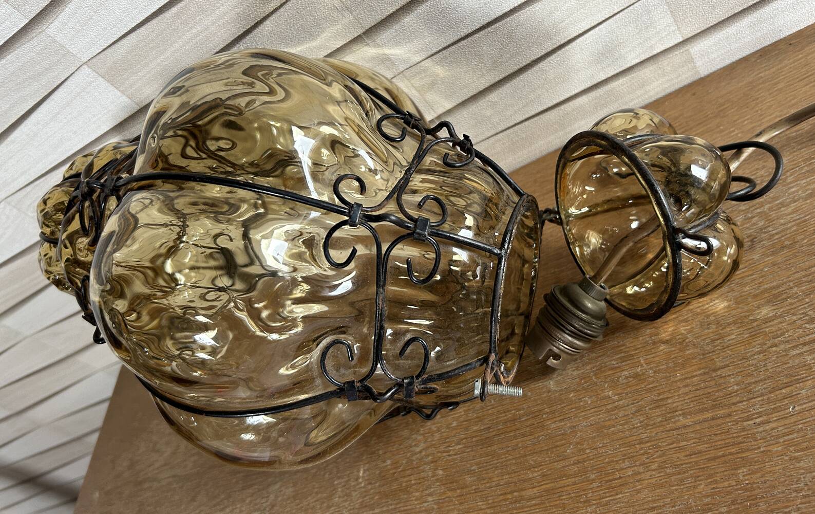 Hallway cage lantern, Murano blown glass, Venice, vintage, 1960s