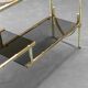 Showcase metal gilded smoked glass 70s vintage modern