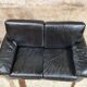 Sofa 2 places black leather year 70'-80' vintage