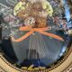 Oval frame dried flowers velvet knot