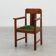 Amsterdamse school oak and velvet side chair, The Netherlands 1920s