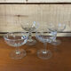 4 mismatched champagne glasses vintage cut crystal