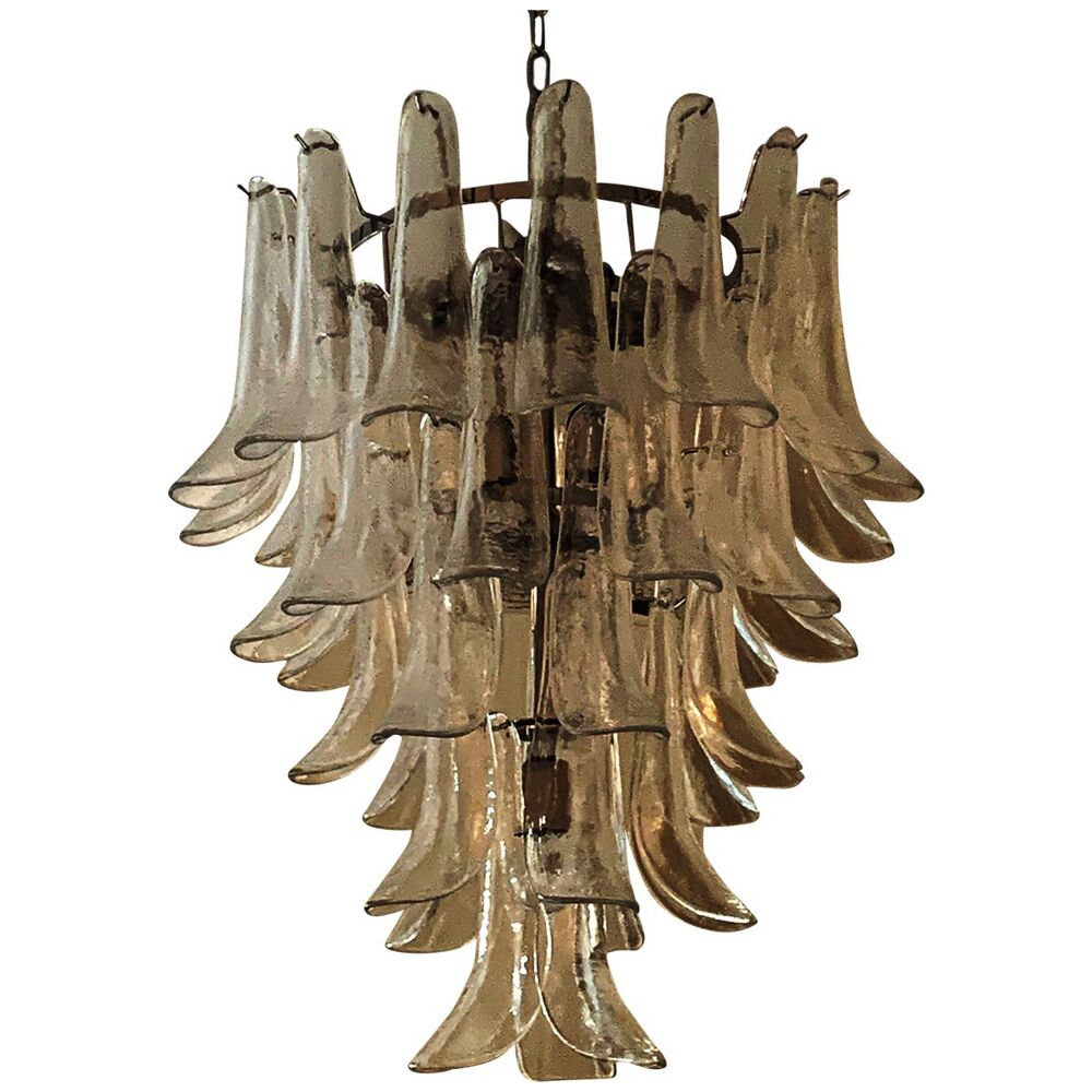 Fume’ “selle” murano glass cascade chandelier