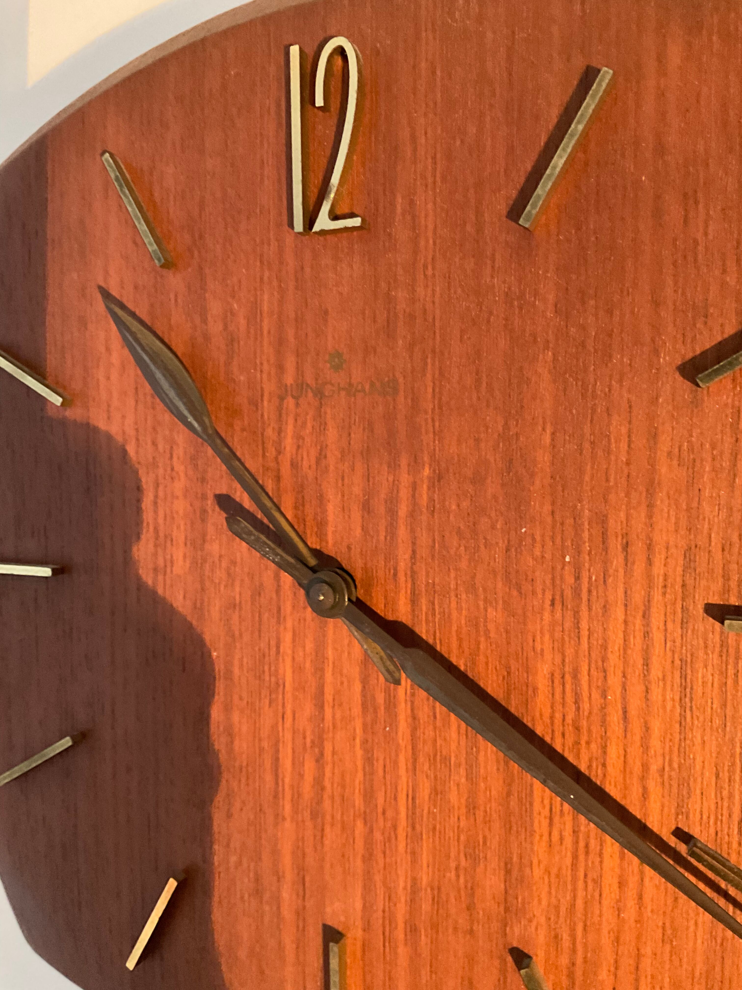 Scandinavian style Junghans teak clock in the 70s