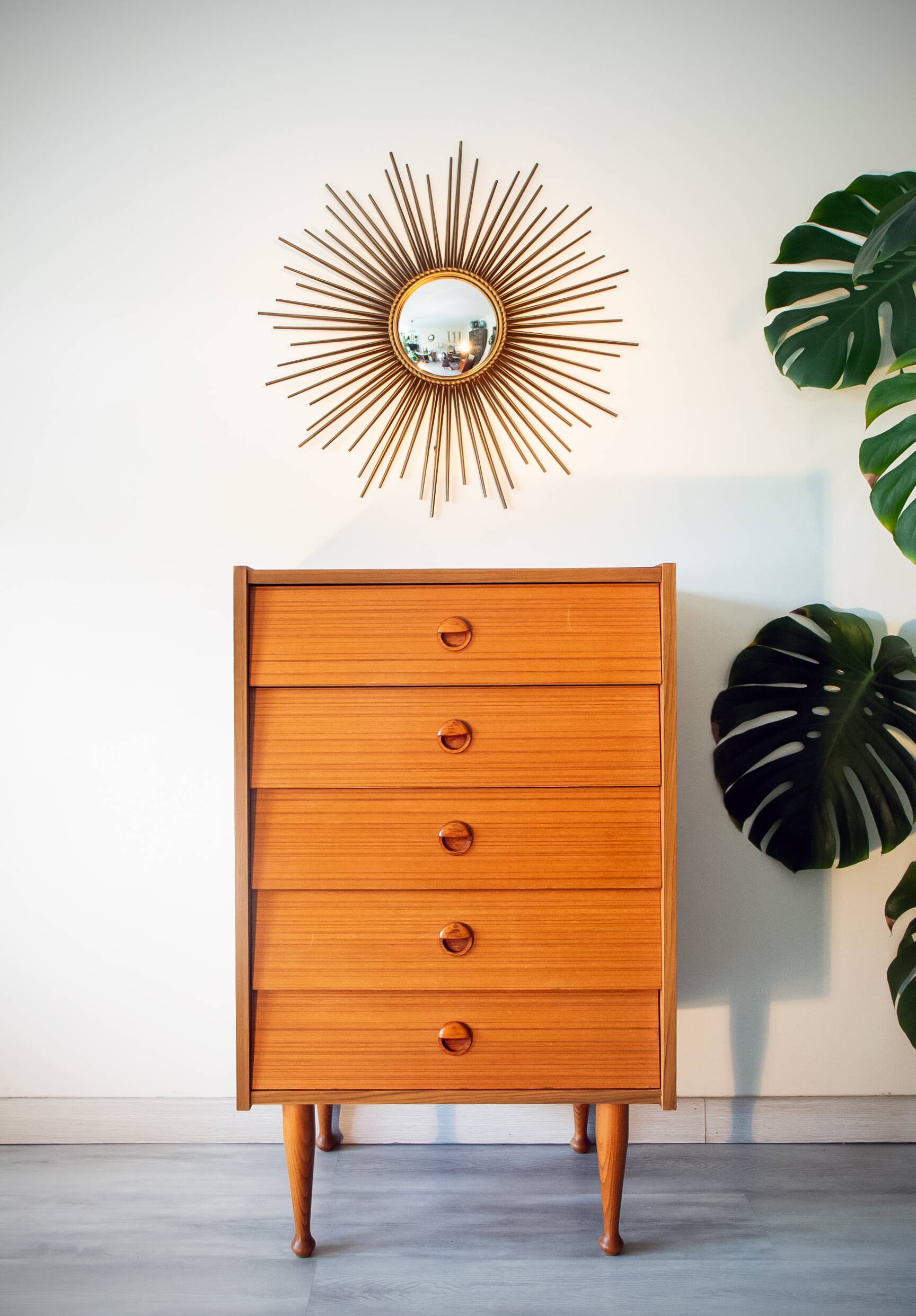 Commode chiffonnier scandinave teck, année 60