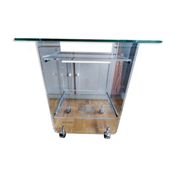 Plexiglass and glass side table